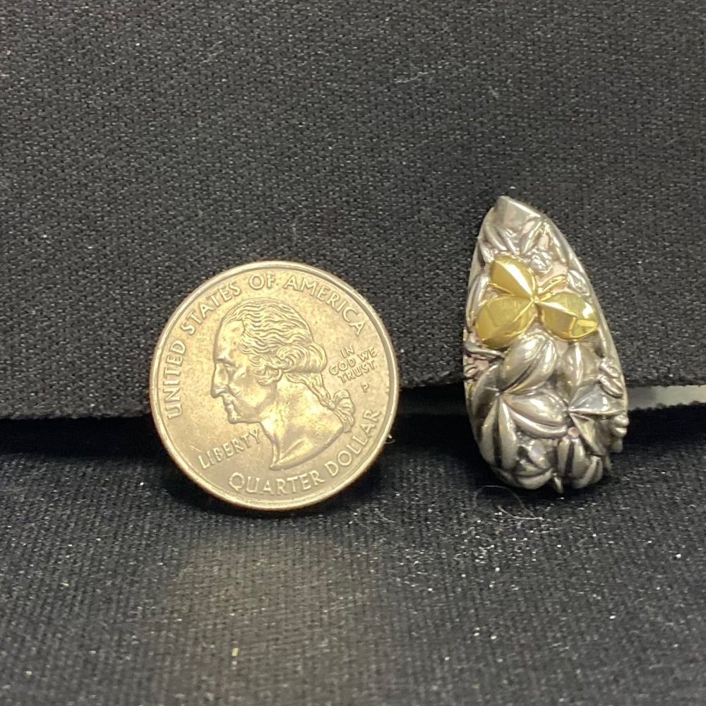 bill blass Retired Earrings 925 & 18 Karat Gold - Picture 6 of 11